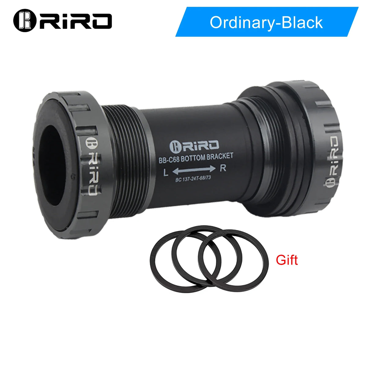 RIRO Bicycle Ceramic Bottom Bracket BB68/BB92 68/73MM Threaded BB MTB Sealed Bearings Road Bike 1.37/24mm Shaft Univesal Parts
