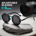 2025 Fashion New unisex handmade ND9 level Sunglasses Stepless Rotating Filter Retro Polarized Sunglass Cycling Sports Glassees