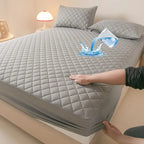 1pc Quilted Waterproof Fitted Sheet, Machine Washable Mattress Protector Single Double Bed Cover