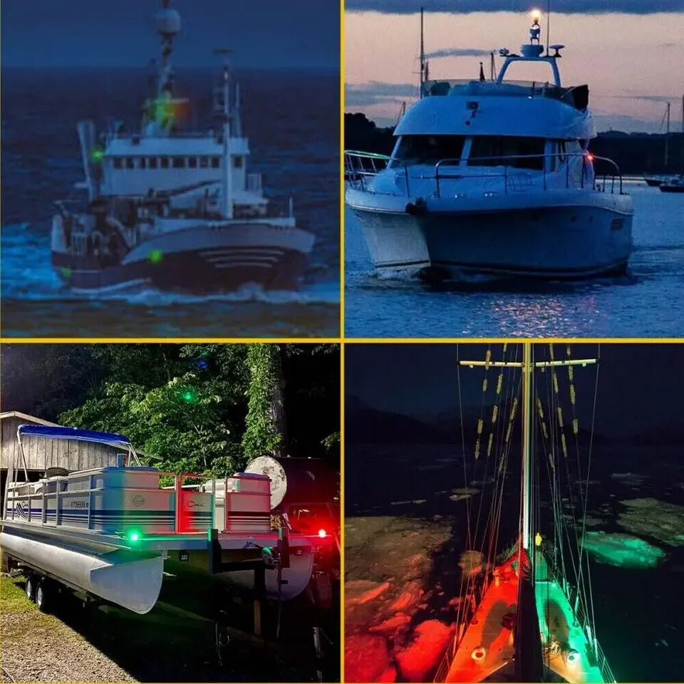 Waterproof DC12V LED Boats Bow Navigation Light Red Green Stern Sailing Signal Lamp for Marine Yacht Warning Light Accessories