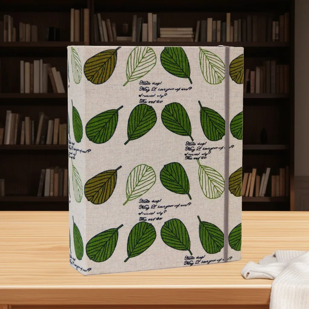 Linen Photo Album Book 200 Pockets 4x6 Inch, Printed Cover Styles, Beige/Green/Blue