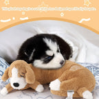 Curved Pillow Dog Heartbeat Toy for Comfort And Behavioral Training Heartbeat Stuffed Toy for Dogs And Cats