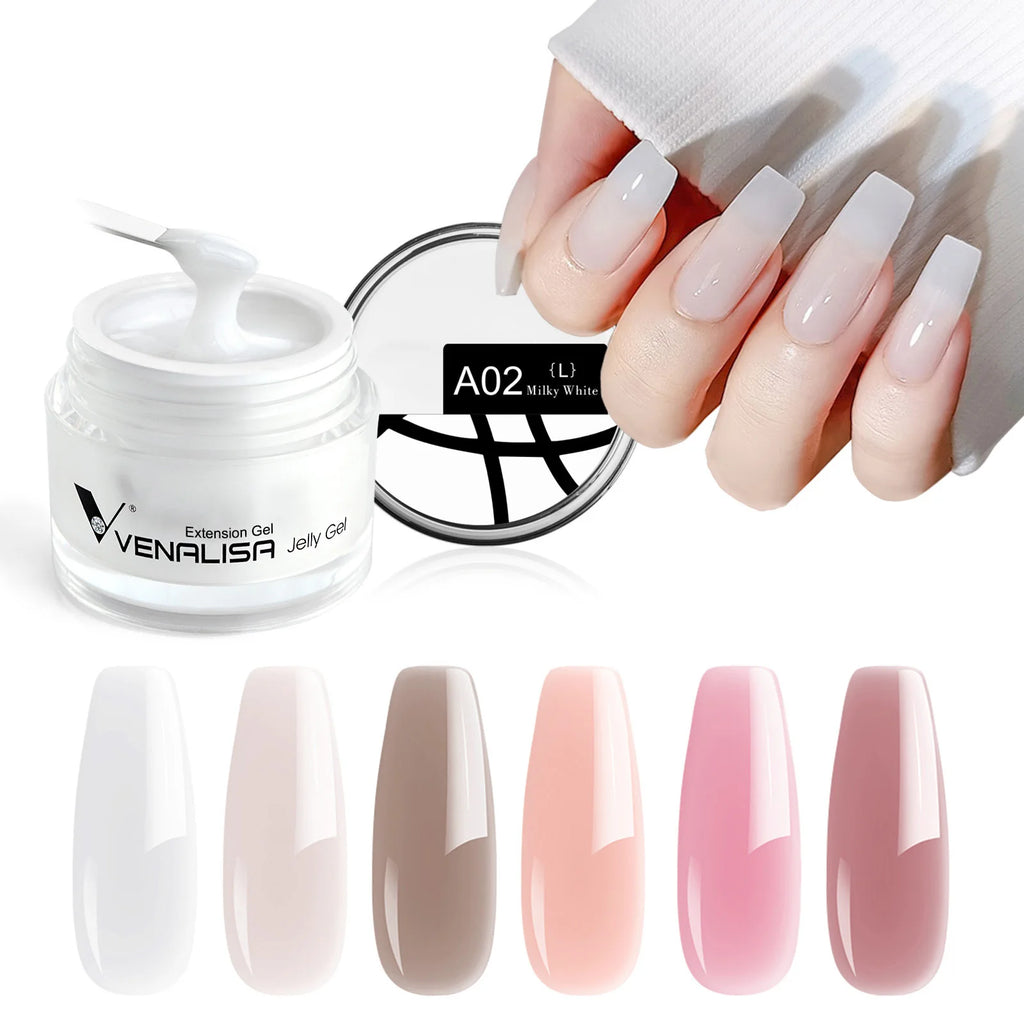VENALISA Jelly Builder Gel 50ml Pink Nude Soak Off UV LED Hard Gel Nail Extension