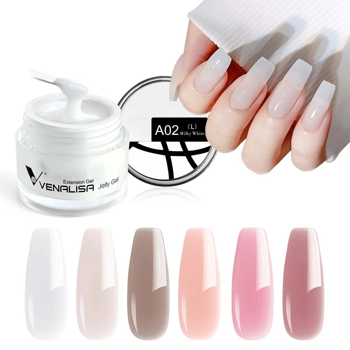 VENALISA Jelly Builder Gel 50ml Pink Nude Soak Off UV LED Hard Gel Nail Extension