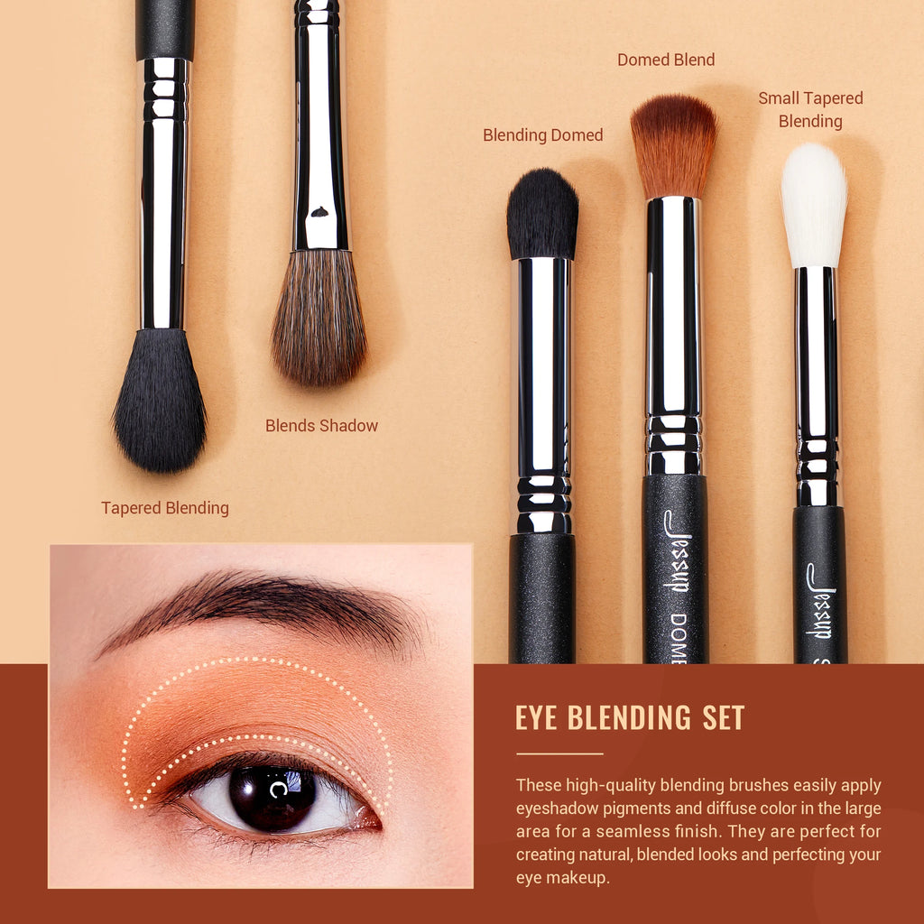 Jessup Eye Makeup Brushes set Professional Eye Blending Brush Synthetic Blends Shadow Crease Pencil Smoky T338