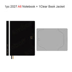 Kinbor 2027 Daily Planner Notebook A5/A6 52g BaChuan Paper Weekly Monthly Yearly, Black