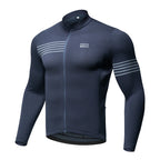 ROCKBROS Autumn Winter Cycling Jersey Lightweight High Elastic Cycling Shirt Full Zipper Long Sleeve Jersey Men Cycling Clothing
