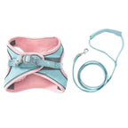 Reflective Cat & Dog Vest Harness with Leash, Anti-Escape Soft Mesh, Blue/Green S-3XL