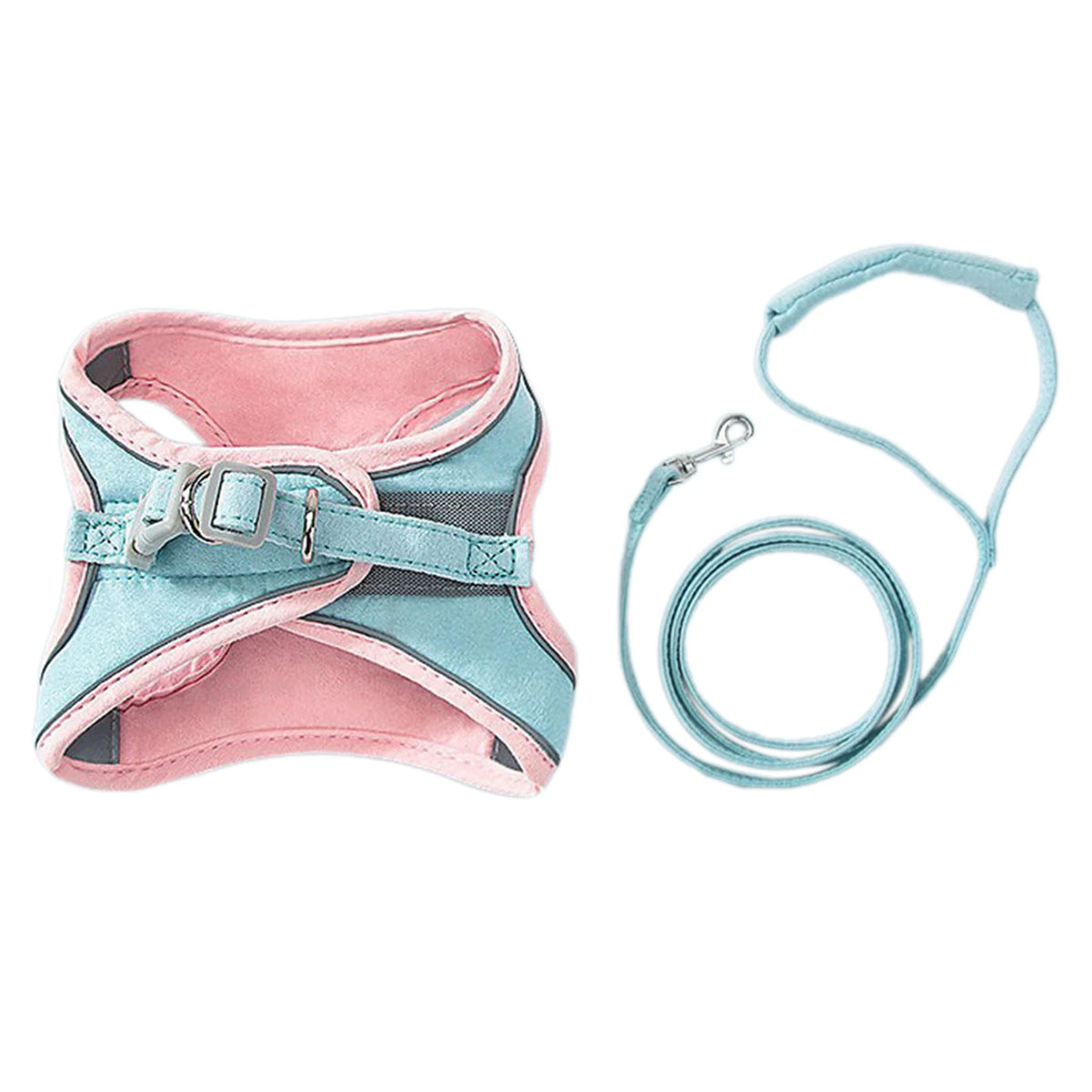 Reflective Cat & Dog Vest Harness with Leash, Anti-Escape Soft Mesh, Blue/Green S-3XL