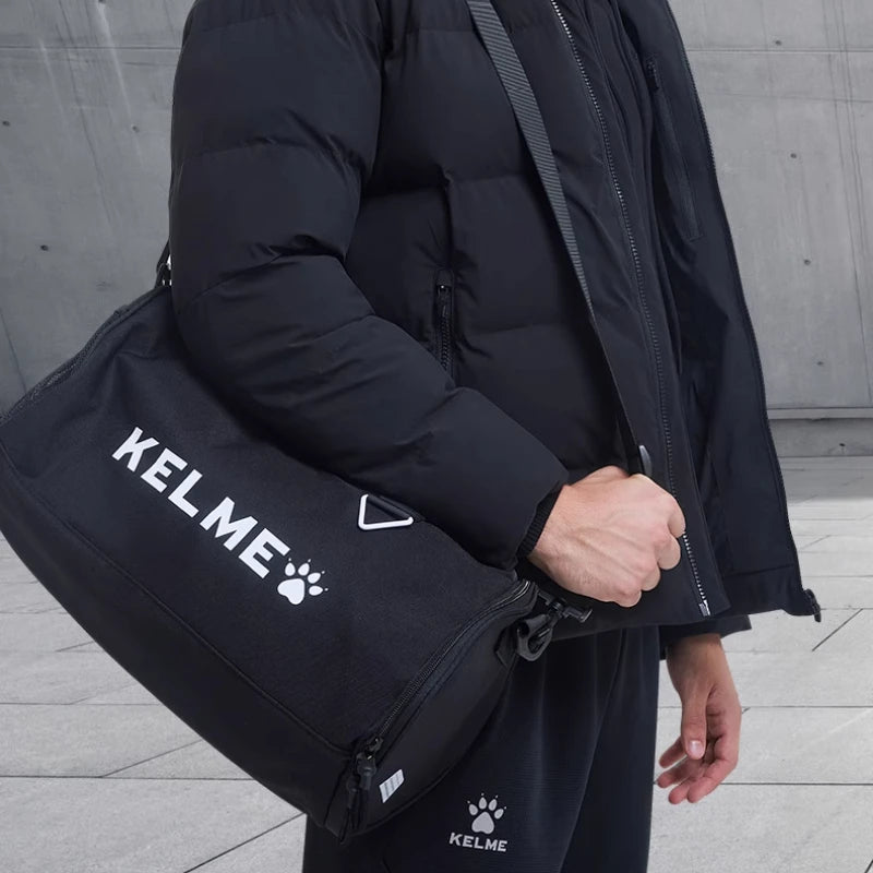 Kelme sports bucket gym bag dry wet separation cylinder duffel, 41x23x23cm