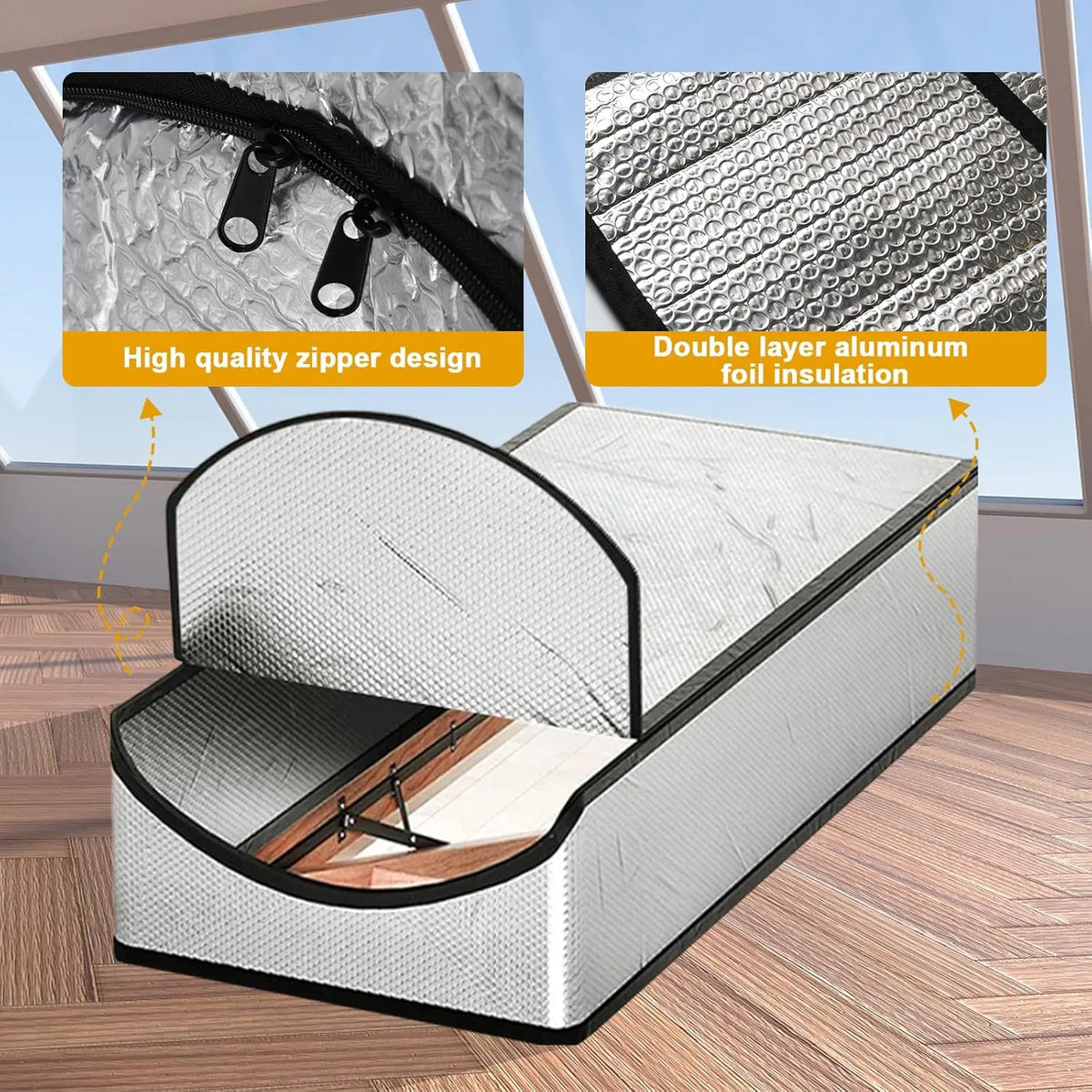Attic Stairway Insulation Cover Energy Saving Attic Stairs Door Ladder Double Bubble Insulator Pull Down Stairs Tent with Zipper