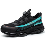 Rotating Button Safety Shoes Men Steel Toe Sneaker Air Cushion Work Shoes Man Puncture Proof Work Safety Boots Protective Shoes