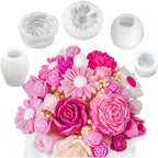 5Flower Candle Mold Set，3D Floral silicone candle mold，Used for candle making，Daisy、Peony、Rose、Tulip flower mold