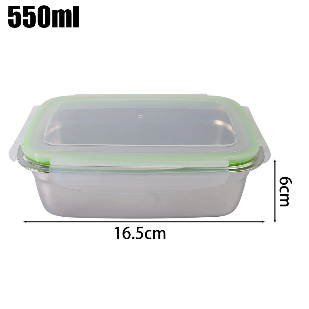 350/550/850ML Large Stainless Steel Food Container Thickened Camping Picnic Box Leak-proof Sealed Refrigerator Lunch Bento Boxes