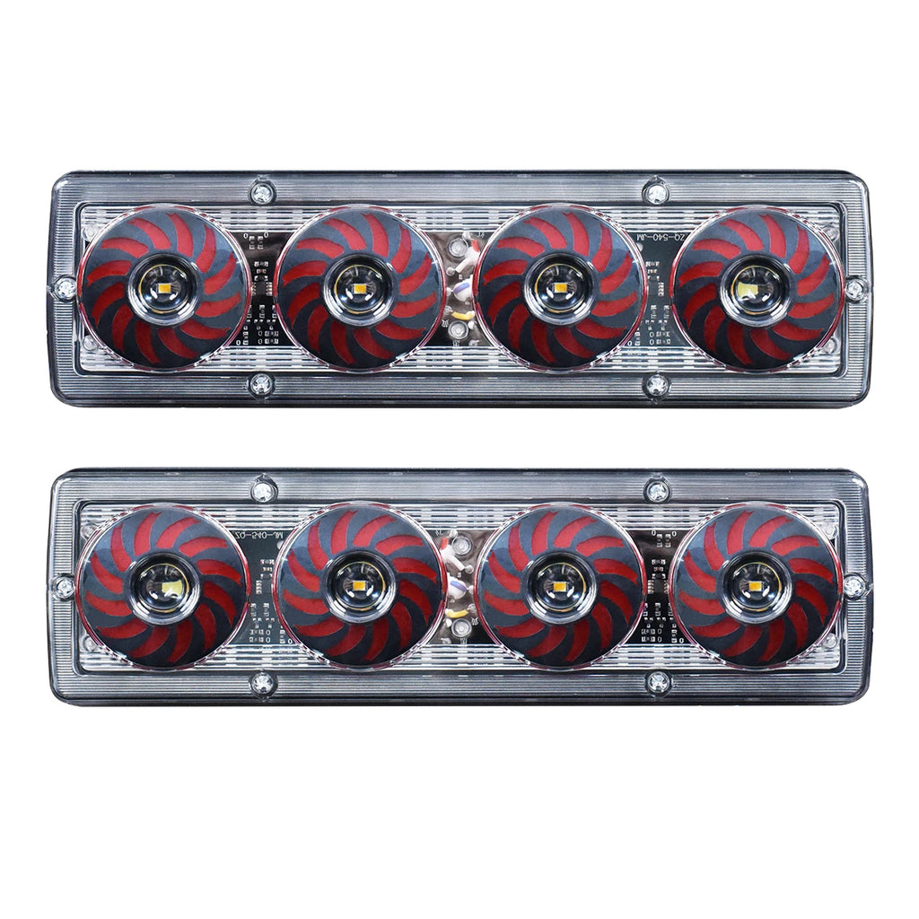 2Pcs LED taillights turn signals brake lights and reversing lights suitable for trucks buses tractors lorries pickups and RVs