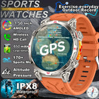 2026 New Outdoor GPS Sports Smartwatches Men Compass 5ATM Waterproof 24/7 Health Monitoring Chat GPT Bluetooth Call Smart Watch