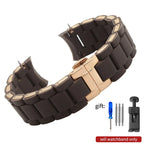 Rubber Clad Steel Watch Strap for Armani Ar5889 5890 5905 5920 Waterproof Silicone Watch Band Accessories 20mm 23mm Wrist Strap