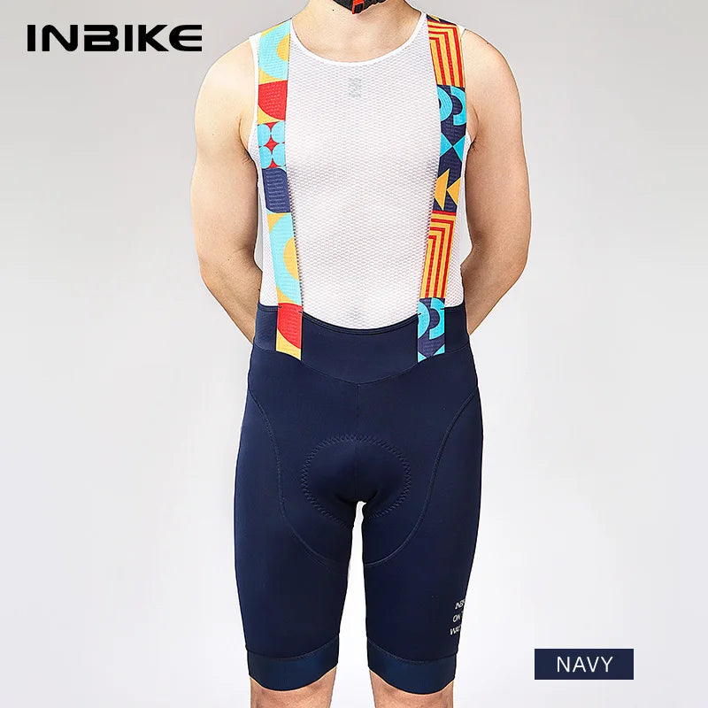 INBIKE Men's Cycling Bib Shorts Sweat-Wicking Breathable MTB/Road Bike Shorts Black