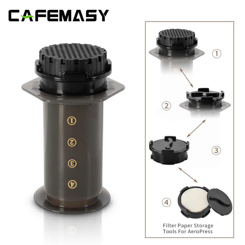 CAFEMASY Portable AeroPress-Style Coffee Maker with Filters, Manual Espresso Press