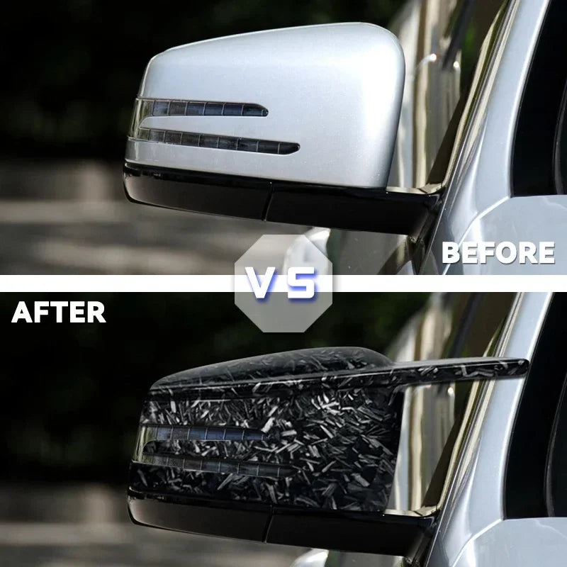 Carbon Fiber Look Black Rearview Side Mirror cover Caps for Mercedes-Benz W176 W246 W204 W212 W221 C117 X204 X156 ABS