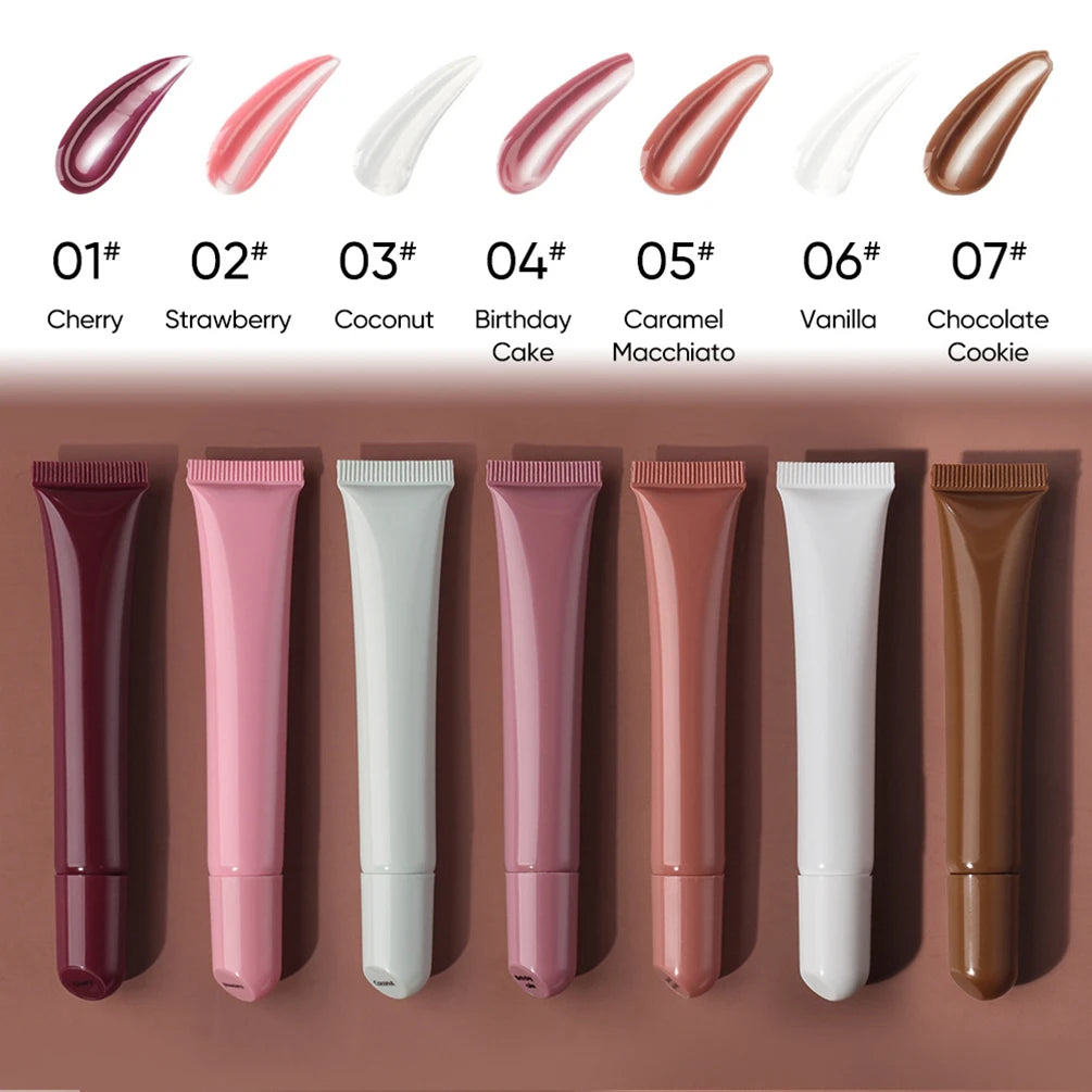 Private Label Lip Oil Custom Logo 10ml Polypeptide Colored Lip Balm Arnica Lipgloss Super Moisturizing Gel Plumping Makeup Hose
