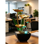 1pcs Lotus Pond Moonlight Water Fountain Circulating Water Ornament Luxury Desktop Decor for Office TV Cabinet Living Room