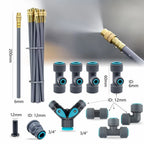 3/8" PE Hose Flexible 360° Bending Adjustable Atomization Nozzle Irrigation Set Quick Connection Garden Spray Watering System