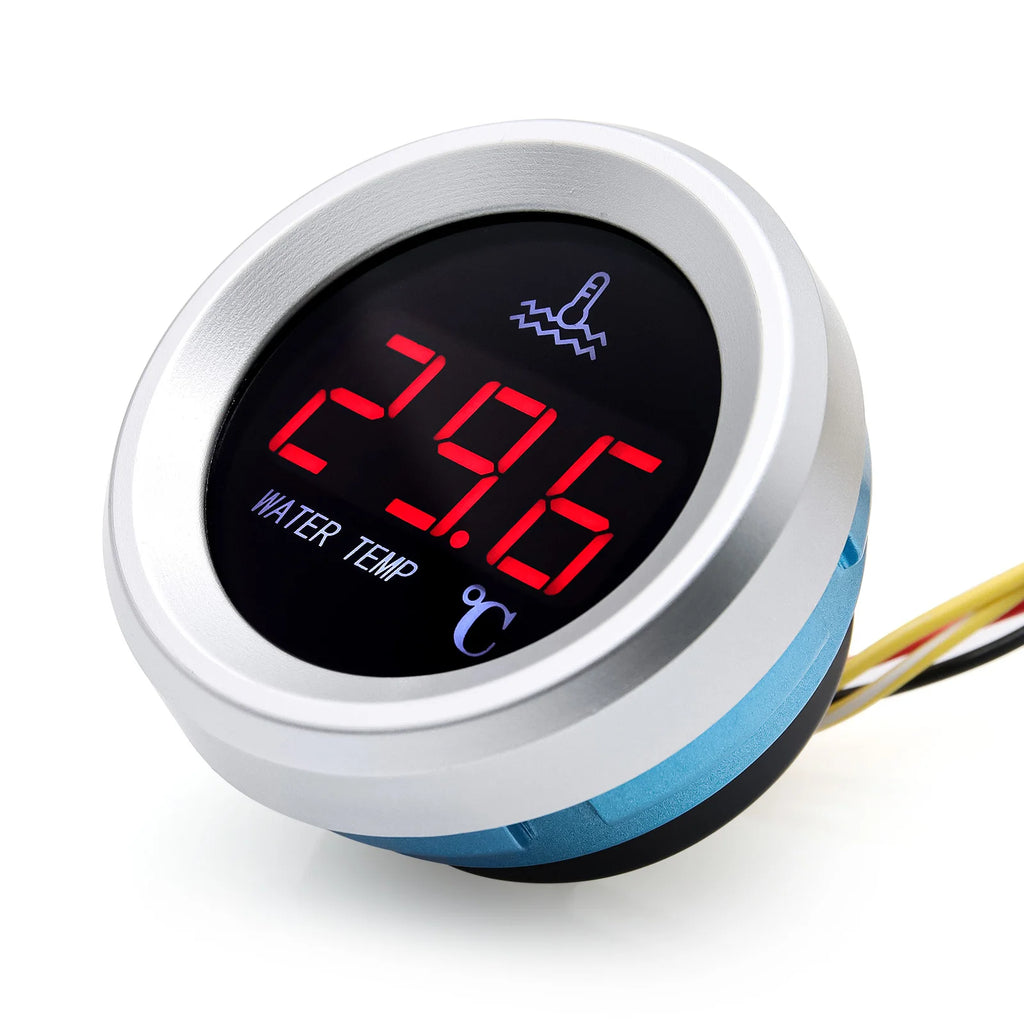 52mm Water Temperature Gauge 0-120°C with Warning Alarm, 1/8 NPT Sensor, 1pc