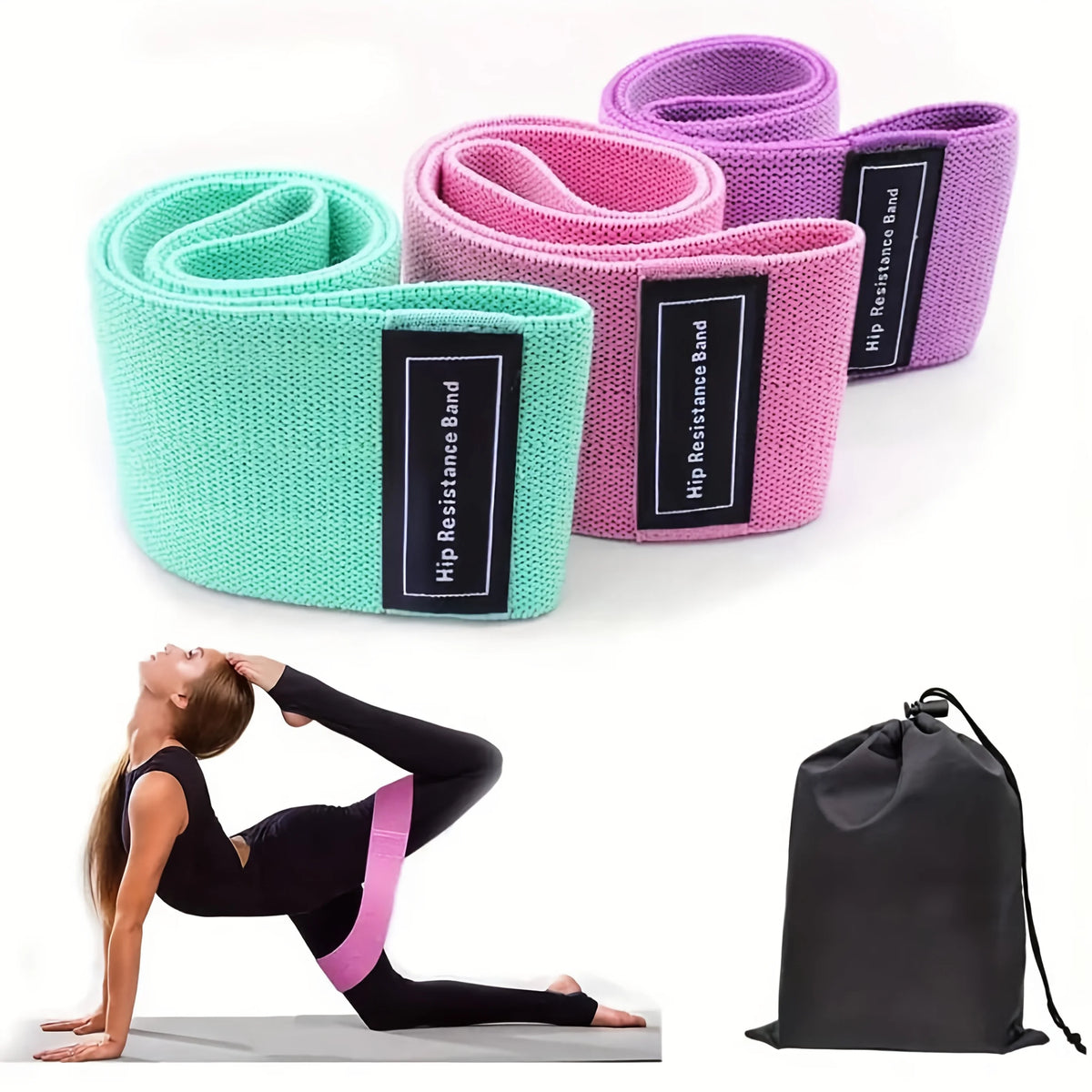 Fabric Resistance Hip Booty Bands Elastic Glute Thigh Workout Squat Circle Stretch Fitness Strips Loops Yoga Gym Equipment
