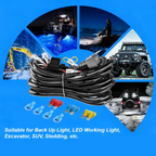 Loom Cable Kit 3M 12V 24V 40A with Fuse Box Wiring Harness Relay Car LED Light Bar Wire for Auto Driving Offroad LED Work Lamp