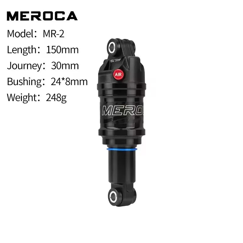 MEROCA MR-2 MTB Bike Air Shock Absorber 125/150/165/190mm Adjustable Air Pressure Aluminum Alloy Bicycle MTB Air Shock Absorber