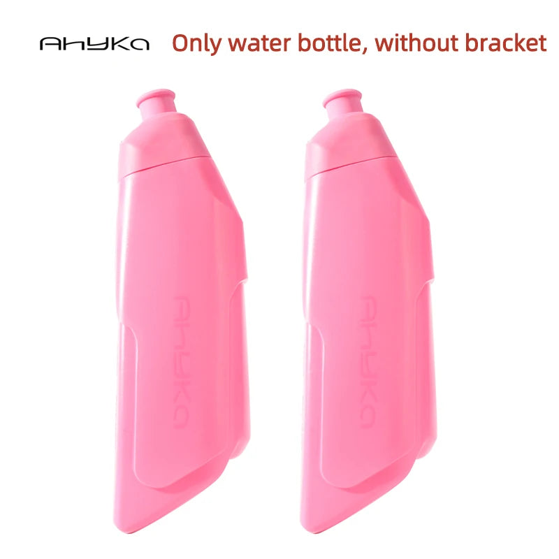 AhyKa 600ml Aerodynamic Bike Water Bottle with Bracket Set, MTB/Road, Black