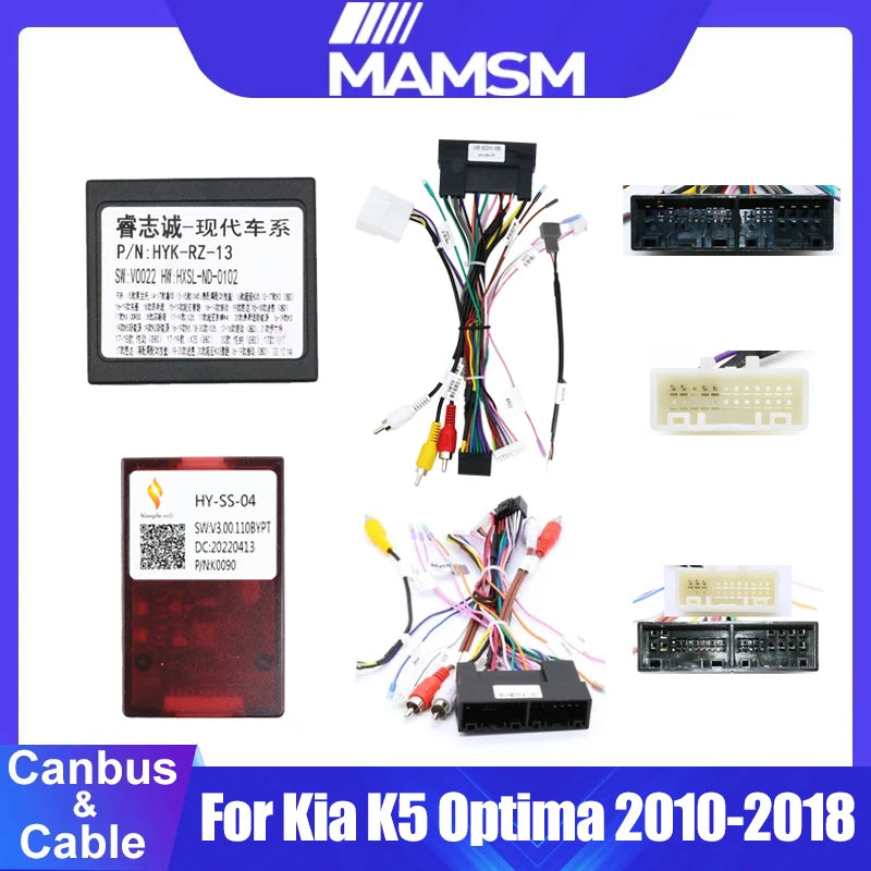 Car Radio Stereo Canbus Box HYK-RZ-13 For Kia kIA Accent K5 Optima 2010-2012 2013 2014 2015 2016-2018 Wiring Harness Power Cable