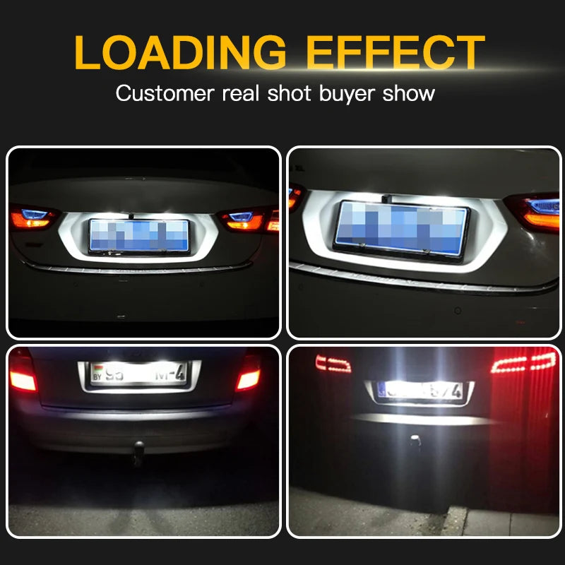 2Pcs For Audi A8 D3 2002-2006 2007 2008 2009 2010 Car Rear White LED License Plate Light Number Lamps OEM # 4E0943021,4E0943022