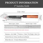 TURWHO 5" Petty Chef Knives 67 Layer Damascus Steel Kitchen Knives Sharp Utility Cooking Tools Japanese Handmade Santoku Knife