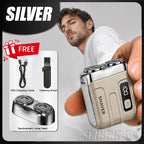 Men's Mini Electric Shaver Rechargeable Waterproof Wet/Dry Beard Razor - Black