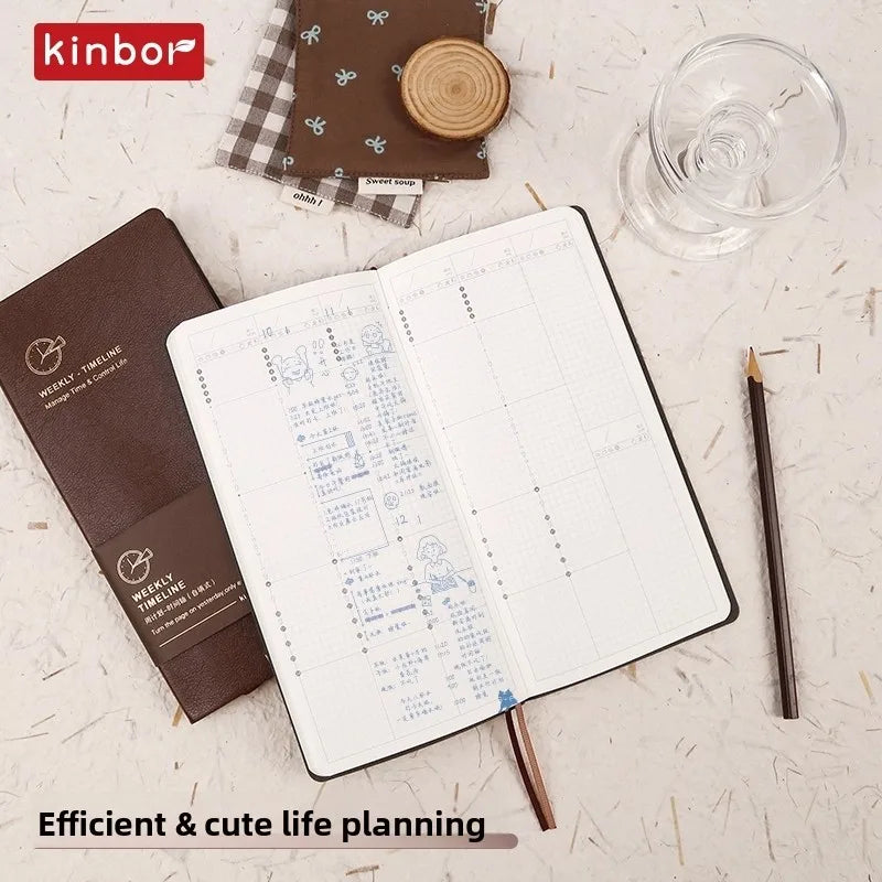Kinbor Weekly Planner 2026 A5 A6 Pocket Notebook Daily Plan Month Year Calendar Agenda Soft Cover Timeline Schedule Note Book