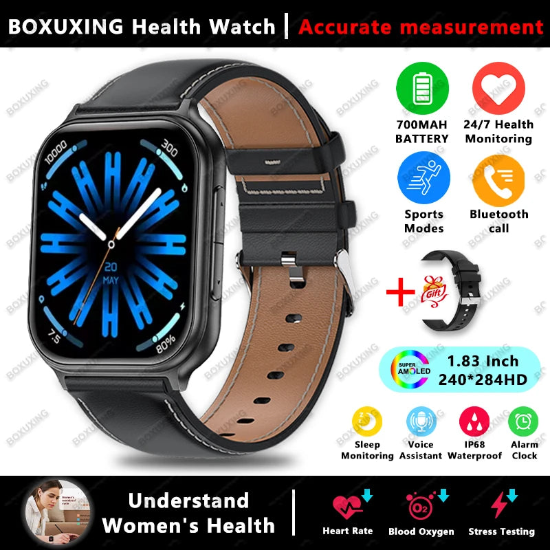 New Bip 6 Pro Sports Smart Watch 700MAH Battery 1.83" AMOLED HD GPS Track IP68 Waterproof Heart Rate Bluetooth Call Smartwatches