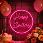 USB Powered LED Neon Sign with Switch, Ideal for All Ages Home Party Decor Happy Birthday Neon Sign for Wall Decor