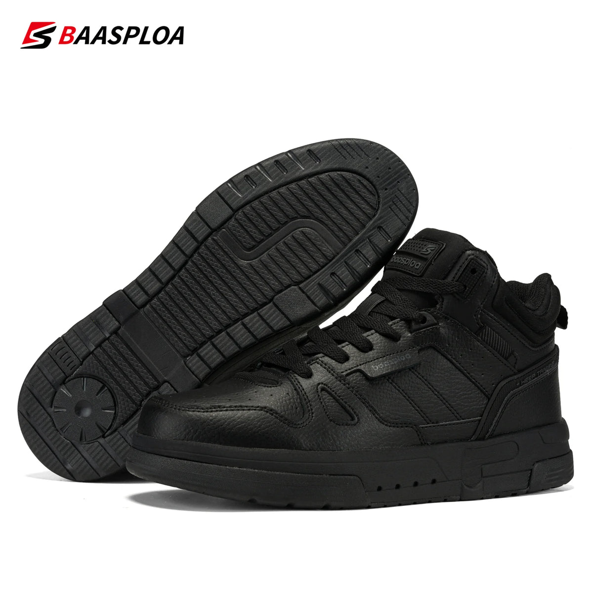 New Baasploa Men's Winter Cotton Shoes Thickened Men's Shoes Outdoor Non-Slip Waterproof Men's Casual Sports Walking Shoes