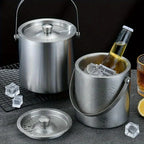 1.6L/2L/3L Stainless Steel Insulated Ice Bucket Wine Beer Champagne KTV Party Cooler