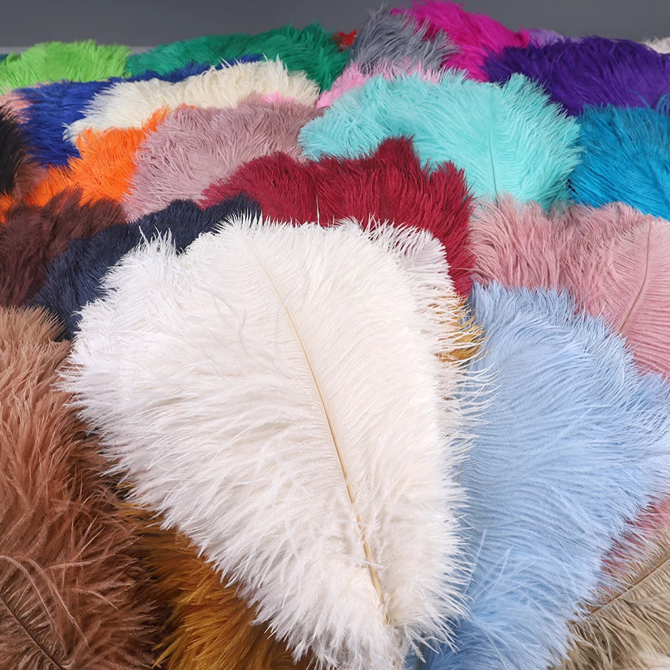 10Pcs 30-35cm Ostrich Feathers for Crafts Wedding Decoration 12-14" Handicraft Accessories Table Centerpieces Carnival Plumas