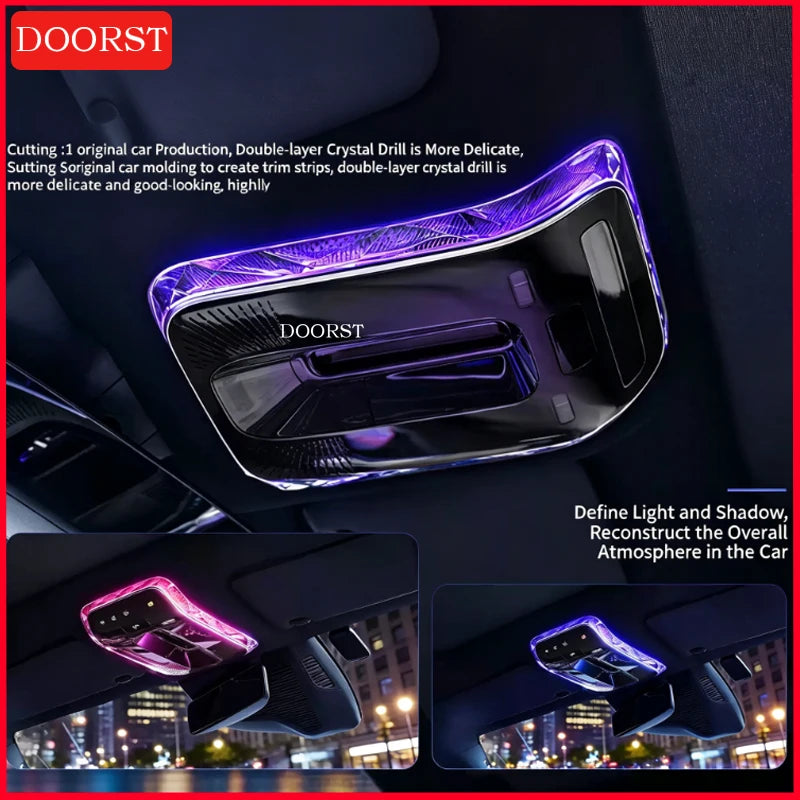 For Mercedes Benz C GLC E Class W206 X254 W214 Crystal Reading Light Frames Decorative Stickers Interior Modification Accessorie