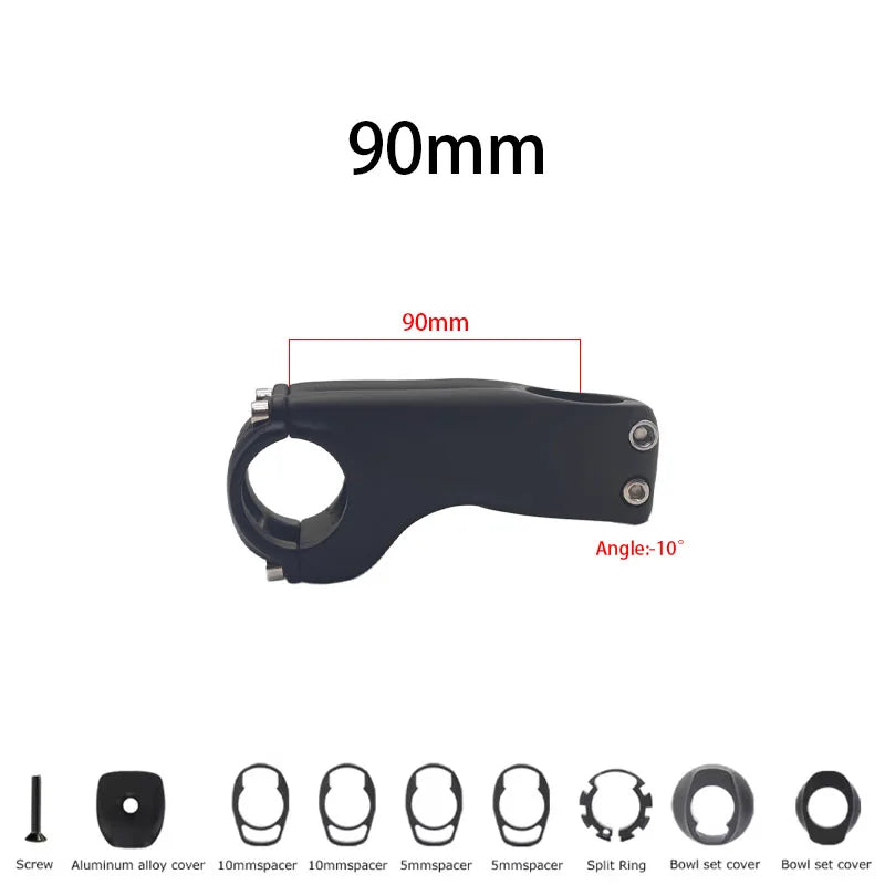 bike Carbon stem -17°-10° Degree mountain road bike full carbon inner stem 60MM-120MM fork 28.6mm bicycle handlebar 31.8mm