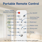 2026 New E27 Ceiling Fan Lamp Remote Control 110V 220V 3 Color Adjustable Modern Home Bedroom Living Room