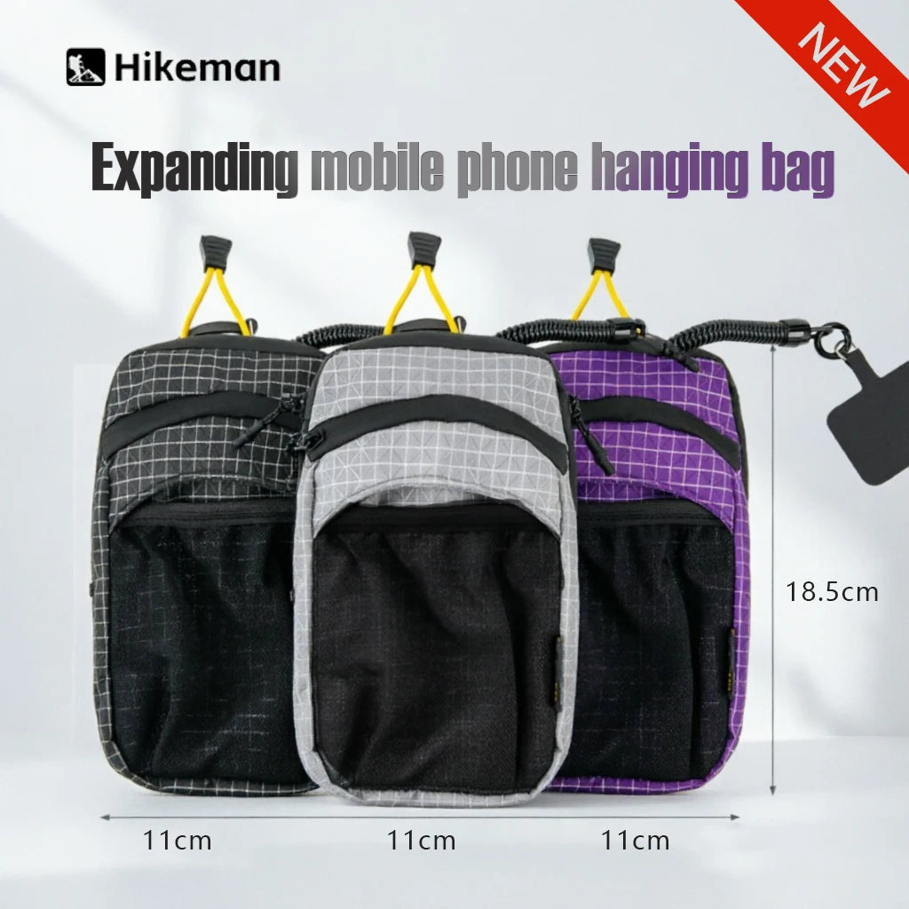 HIKEMAN Dyneema Water Bottle Holder Bag Phone Pocket and Quick-Adjust Strap Waterproof 420D Nylon for Cycling Hiking Camping