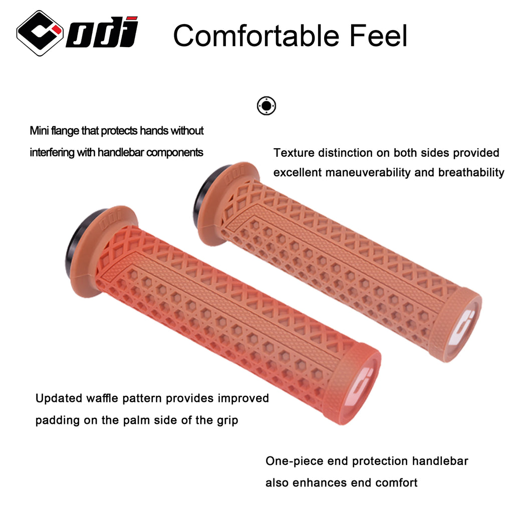 1Pair ODI Lock-on Silicone Mountain Bike Grips Shock-Absorbing Anti-Slip Comfortable Handlebar Covers for MTB/Cycling Parts