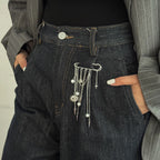 Fashion Evil Eye Pearl Brooch Detachable Tassel Fixed Clothes Pin Waist Buckle Button Clasps Trouser Leg Decorative