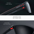 BARCUR Design TR90 Sunglasses Men Polarized Light Weight Sports Sun Glasses Women Eyewear Accessory Oculos UVAB Protection