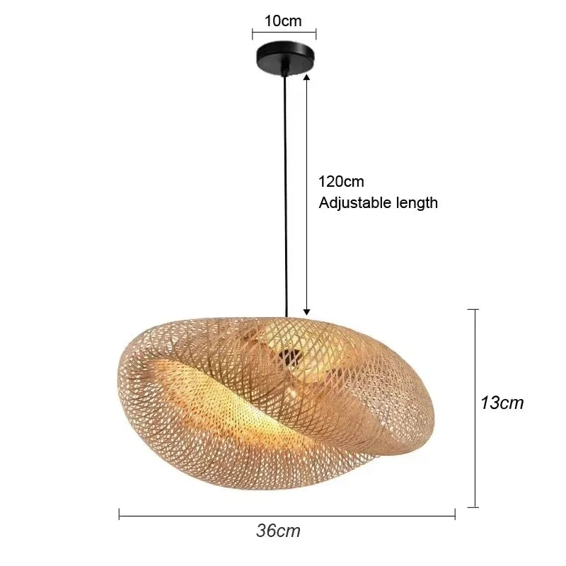 Newest Bamboo Pendant Lamps Ceiling Lights Rattan Wicker Lustre Hand Knit Braiding Suspended Home Dining Braided Decoration HOT